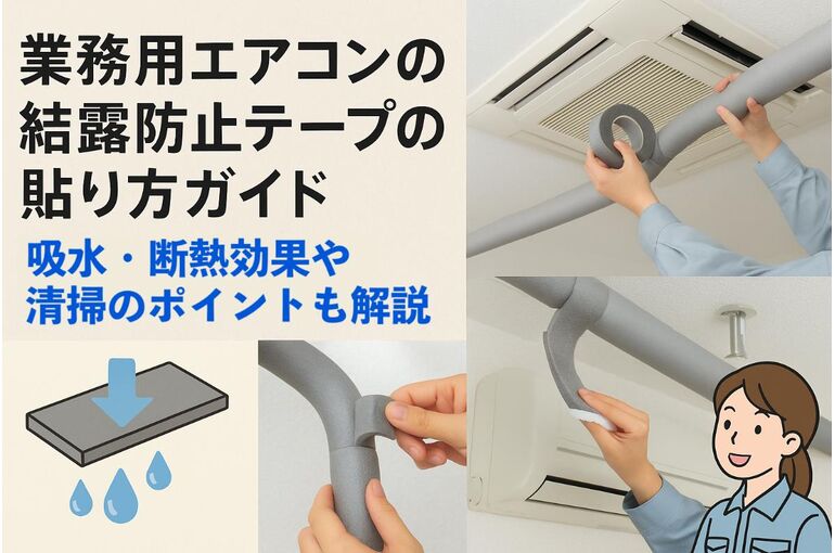 業務用エアコンの結露防止テープの貼り方ガイド｜吸水・断熱効果や清掃 