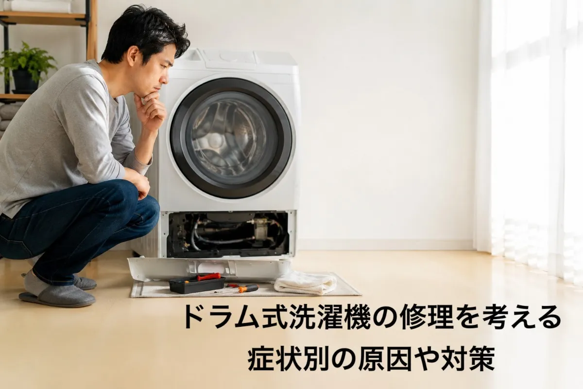 ドラム式洗濯機の修理を考える|症状別の原因や対策