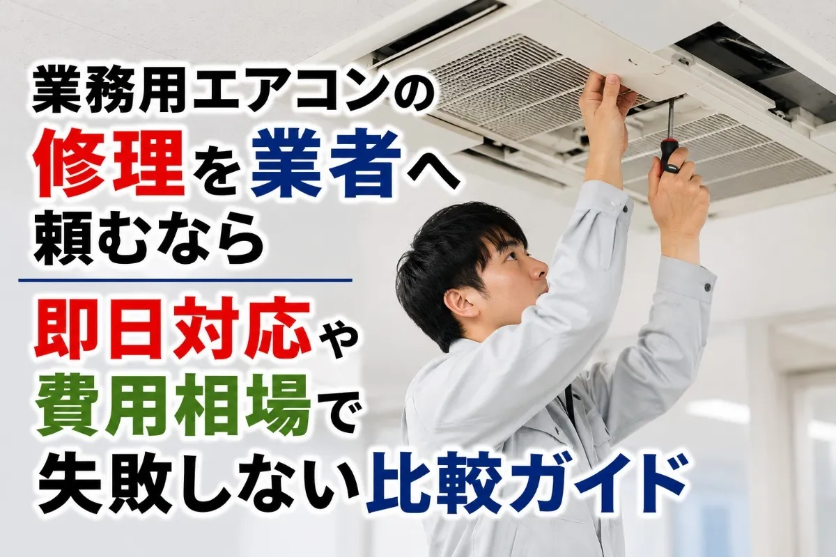 業務用エアコンの修理を業者へ頼むなら|即日対応や費用相場で失敗しない比較ガイド